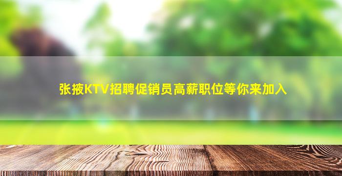 张掖KTV招聘促销员高薪职位等你来加入